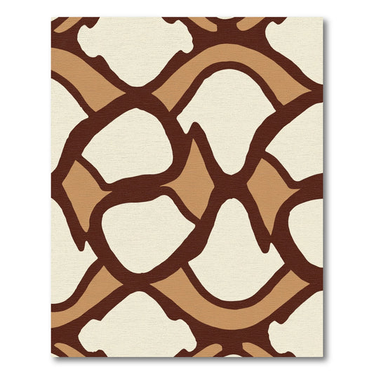 Deep Brown Abstract Organic Diamond Rug