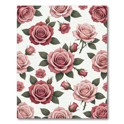 Elegant Dusty Rose Botanical Floral Rug
