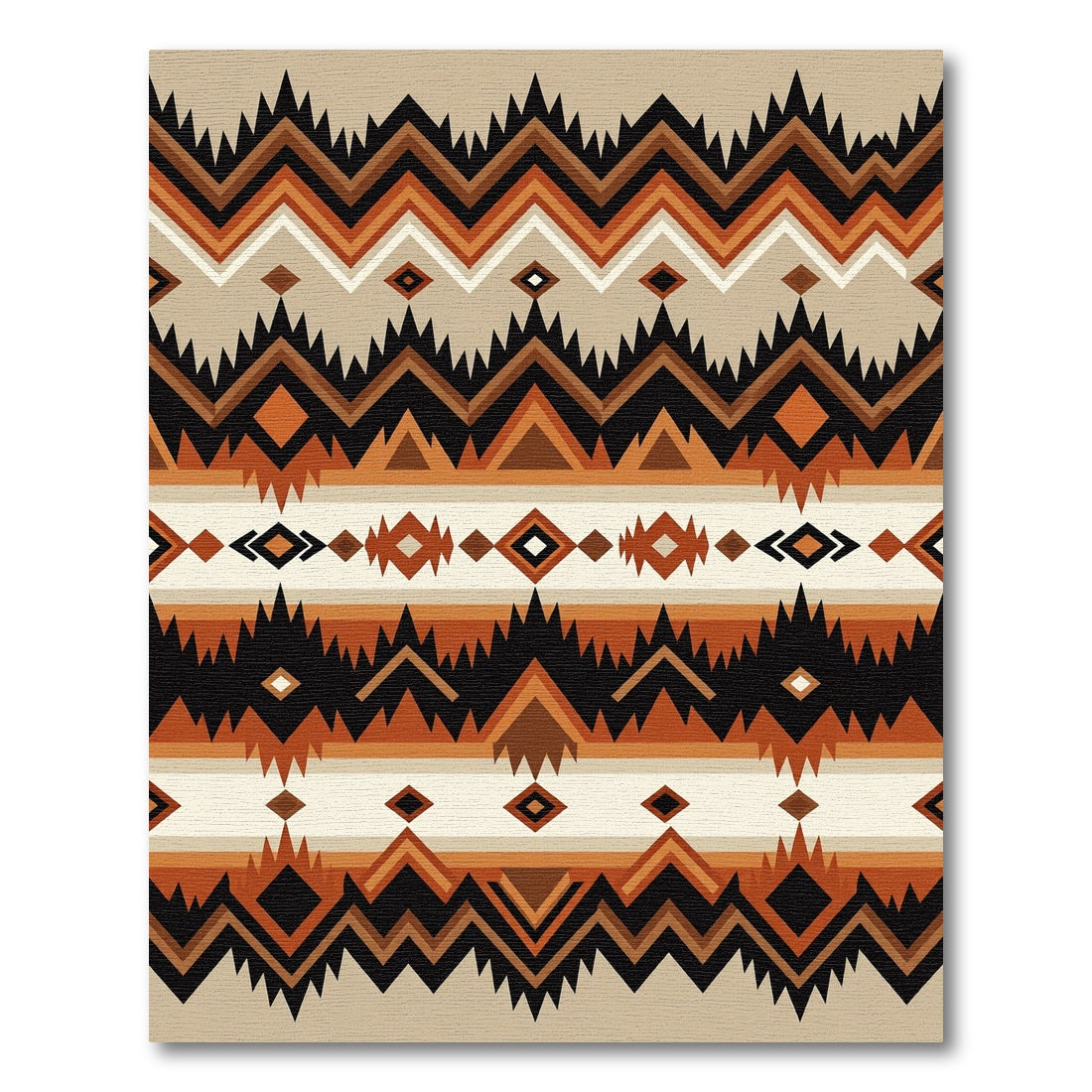 Earthy Tone Geometric Southwestern Diamond Tapestry Rug