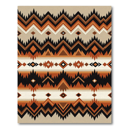 Earthy Tone Geometric Southwestern Diamond Tapestry Rug