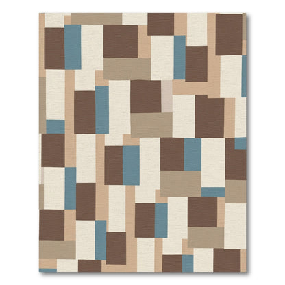 Earthy Tones Abstract Blocks Rug