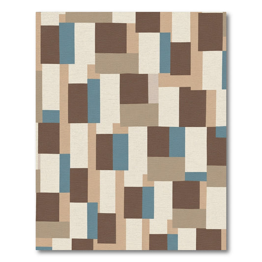 Earthy Tones Abstract Blocks Rug