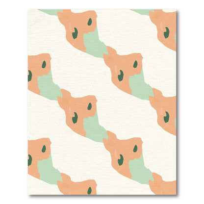 Peach Mint Organic Brushstroke Rug