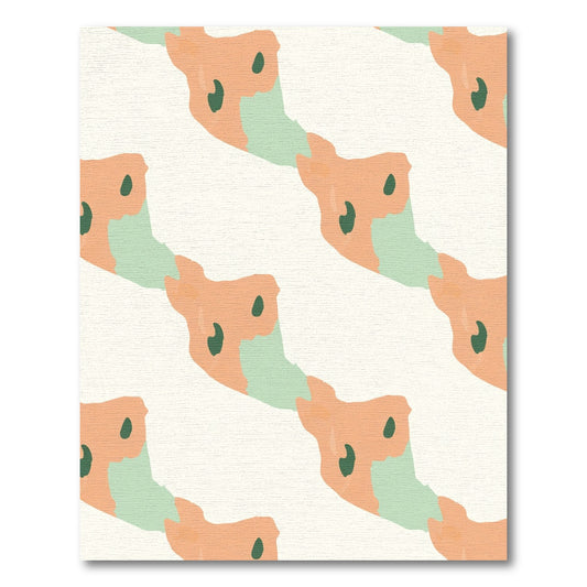 Peach Mint Organic Brushstroke Rug