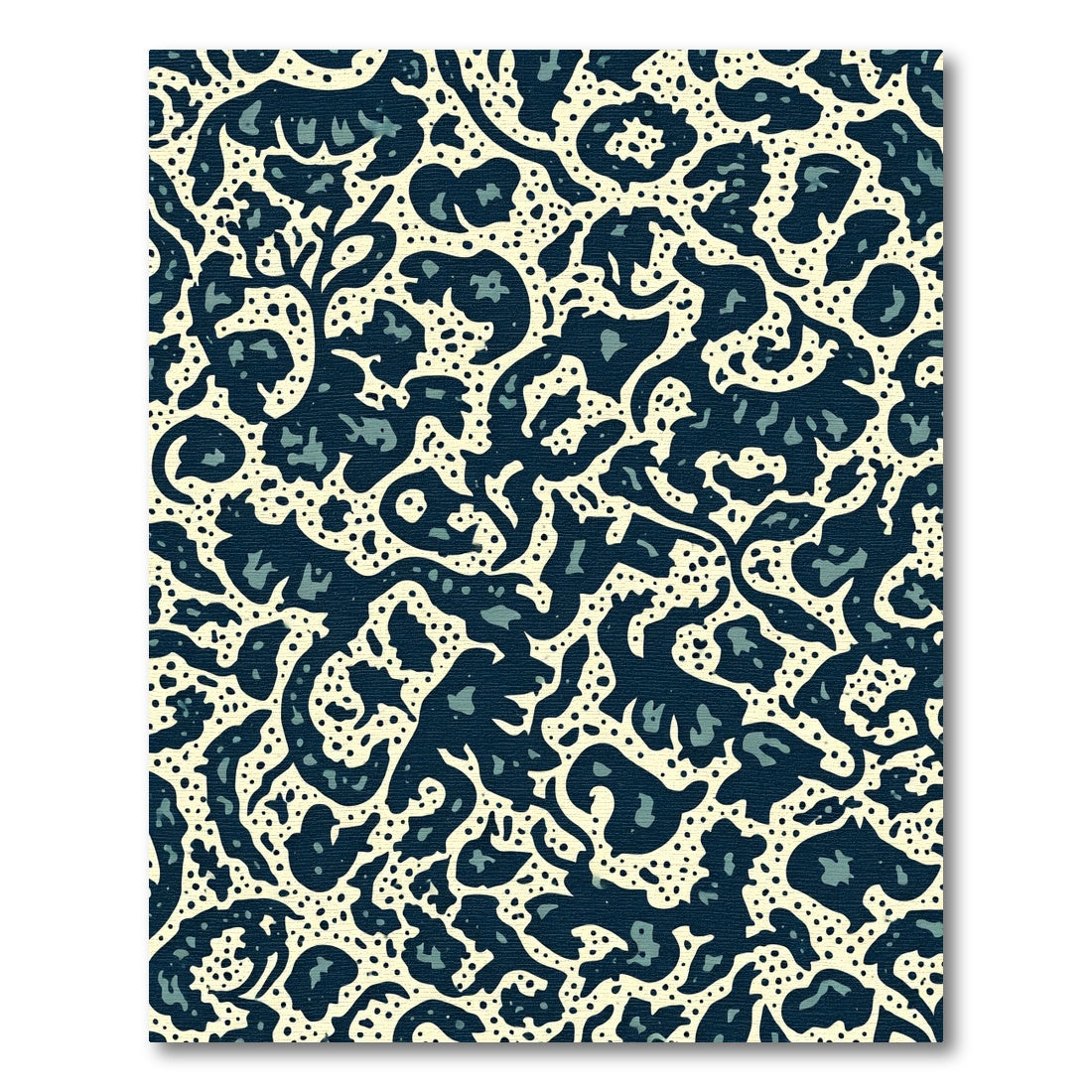Navy Beige Organic Abstract Collage Rug