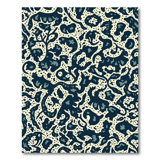 Navy Beige Organic Abstract Collage Rug