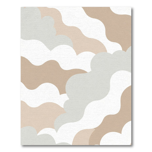 Neutral Wavy Organic Cloudscape Rug