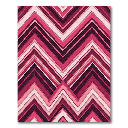 Vibrant Magenta Chevron Layered Zigzag Rug