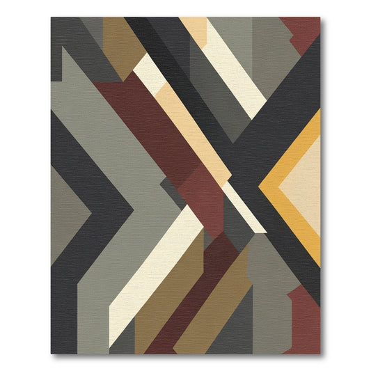 Geometric Abstract Wood Tone Rug