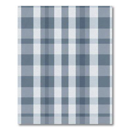Classic Blue Gingham Plaid Rug