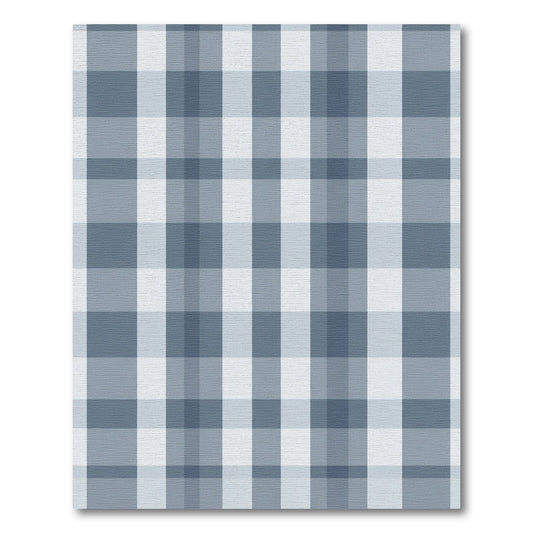 Classic Blue Gingham Plaid Rug