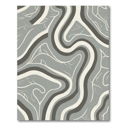 Gray Organic Wavy Band Rug