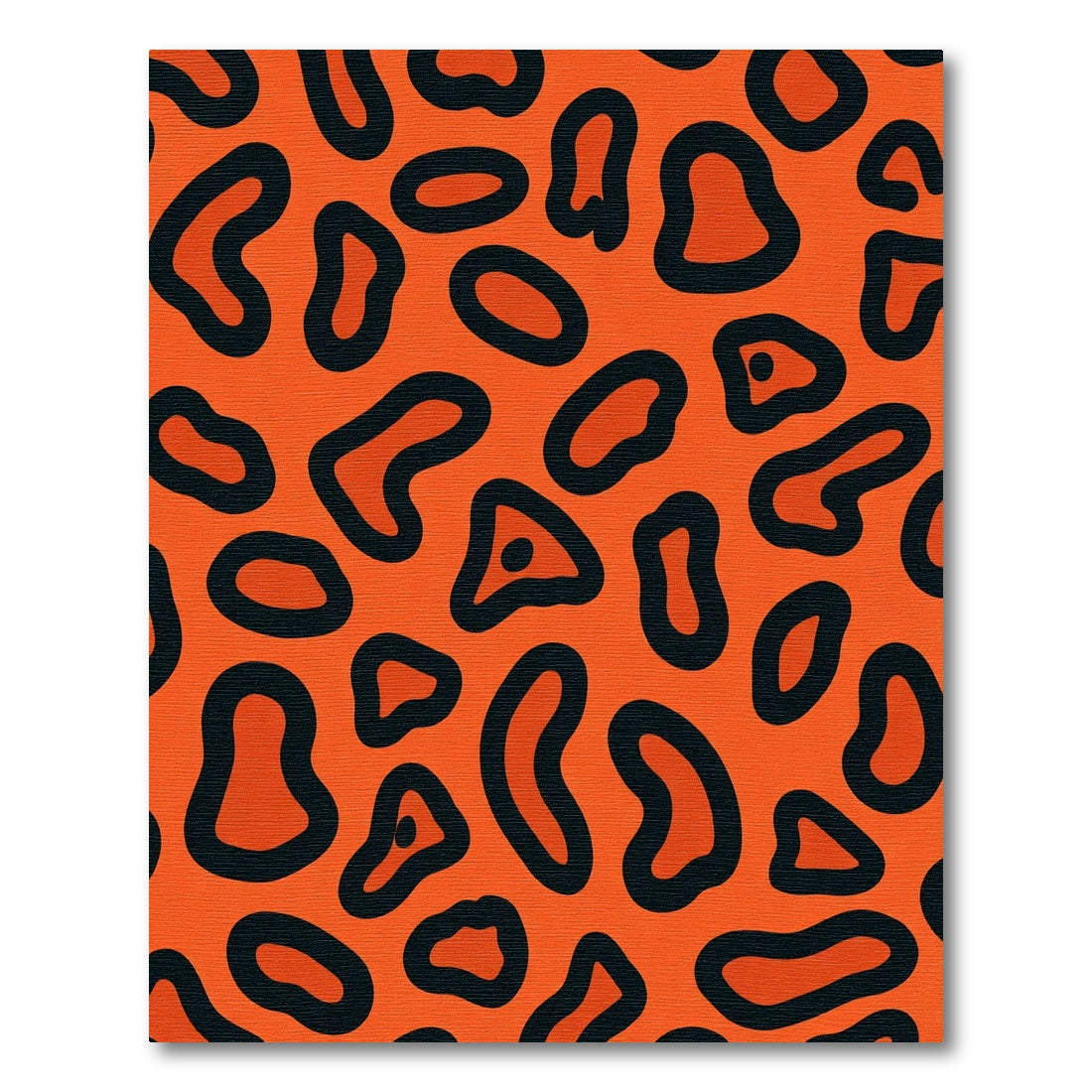 Vibrant Orange Black Organic Shapes Rug