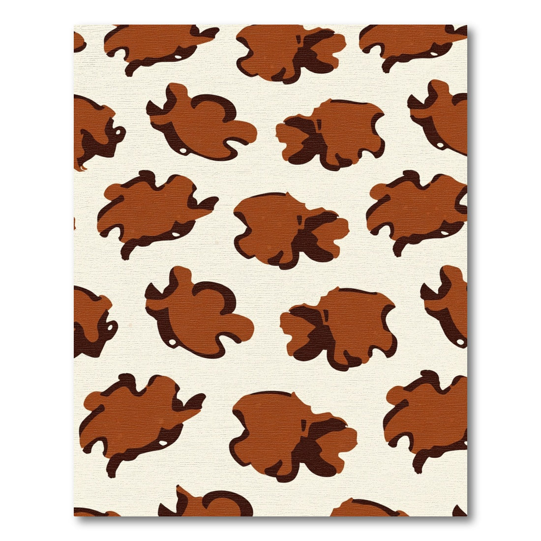 Chunky Brown Contemporary Organic Shapes Rug