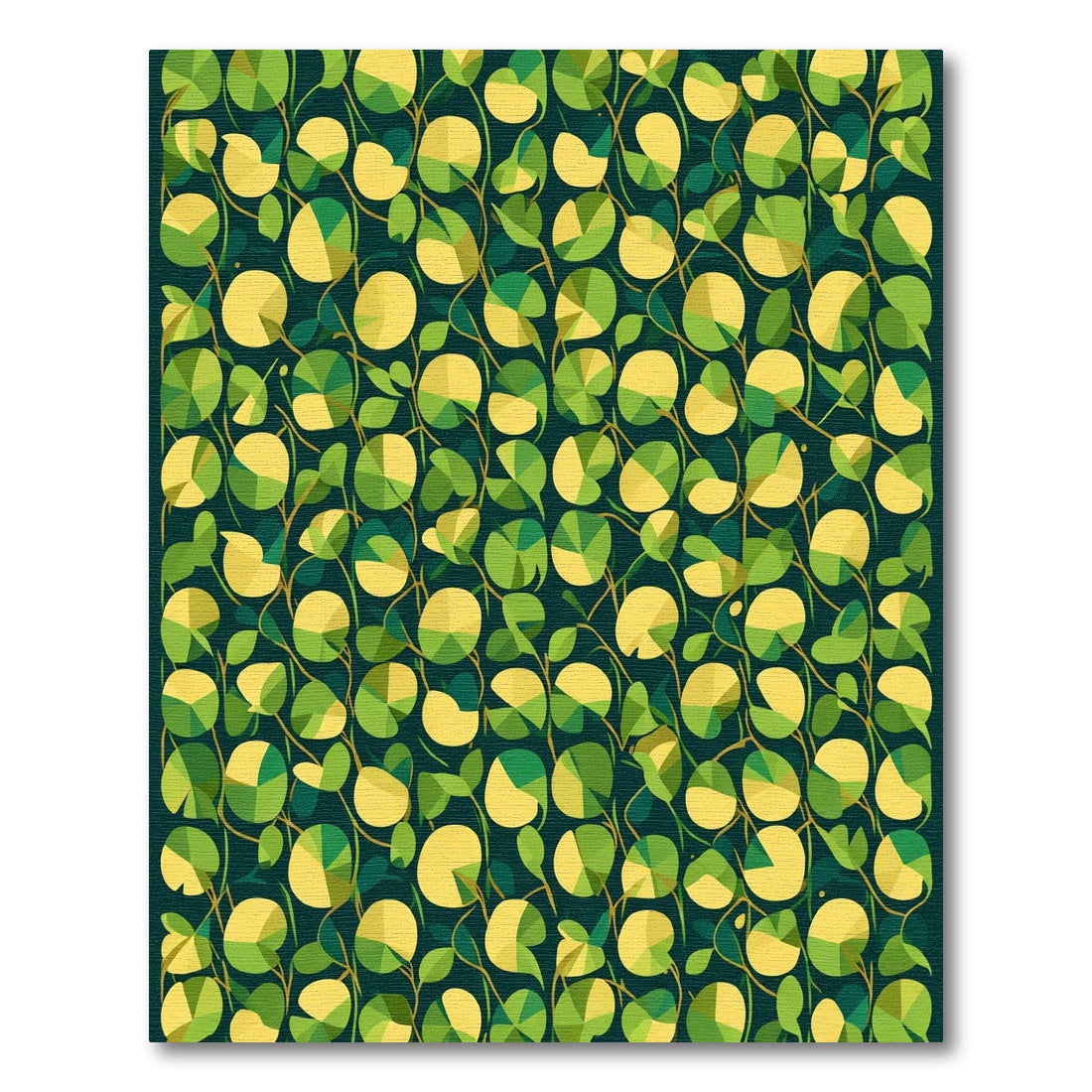 Verdant Yellow Green Leafy Vine Rug