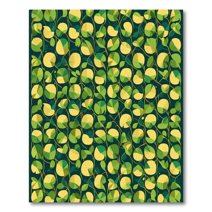 Verdant Yellow Green Leafy Vine Rug