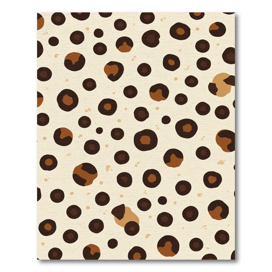 Brown Leopard Spots Cream Background Rug