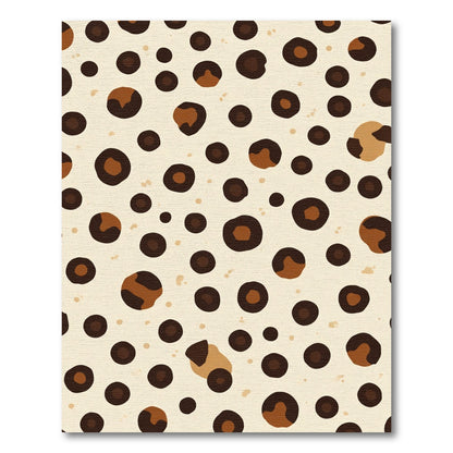 Brown Leopard Spots Cream Background Rug
