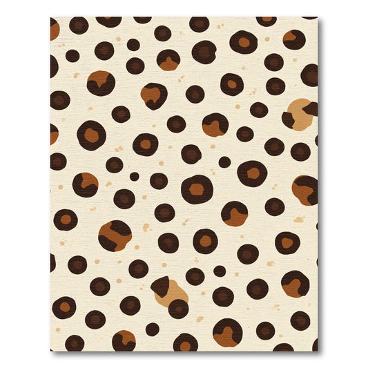 Brown Leopard Spots Cream Background Rug