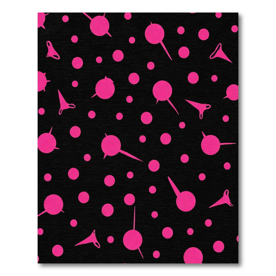Vibrant Pink Polka Dot Abstract Shapes Rug