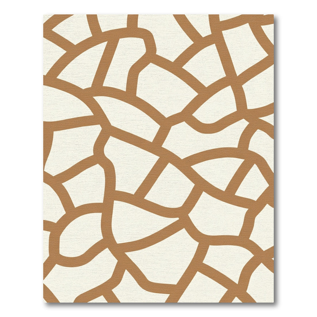 Brown Beige Cracked Earth Pattern Rug