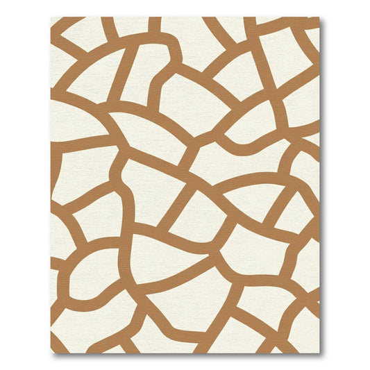 Brown Beige Cracked Earth Pattern Rug