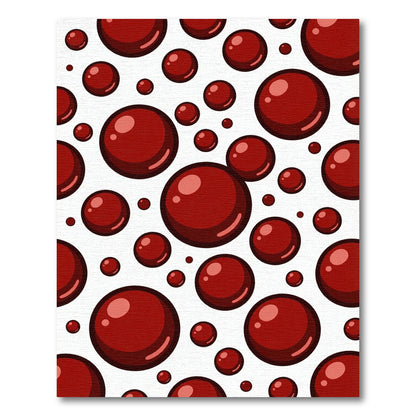 Crimson Bubbly Circle Scatter Rug