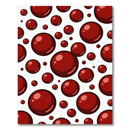 Crimson Bubbly Circle Scatter Rug
