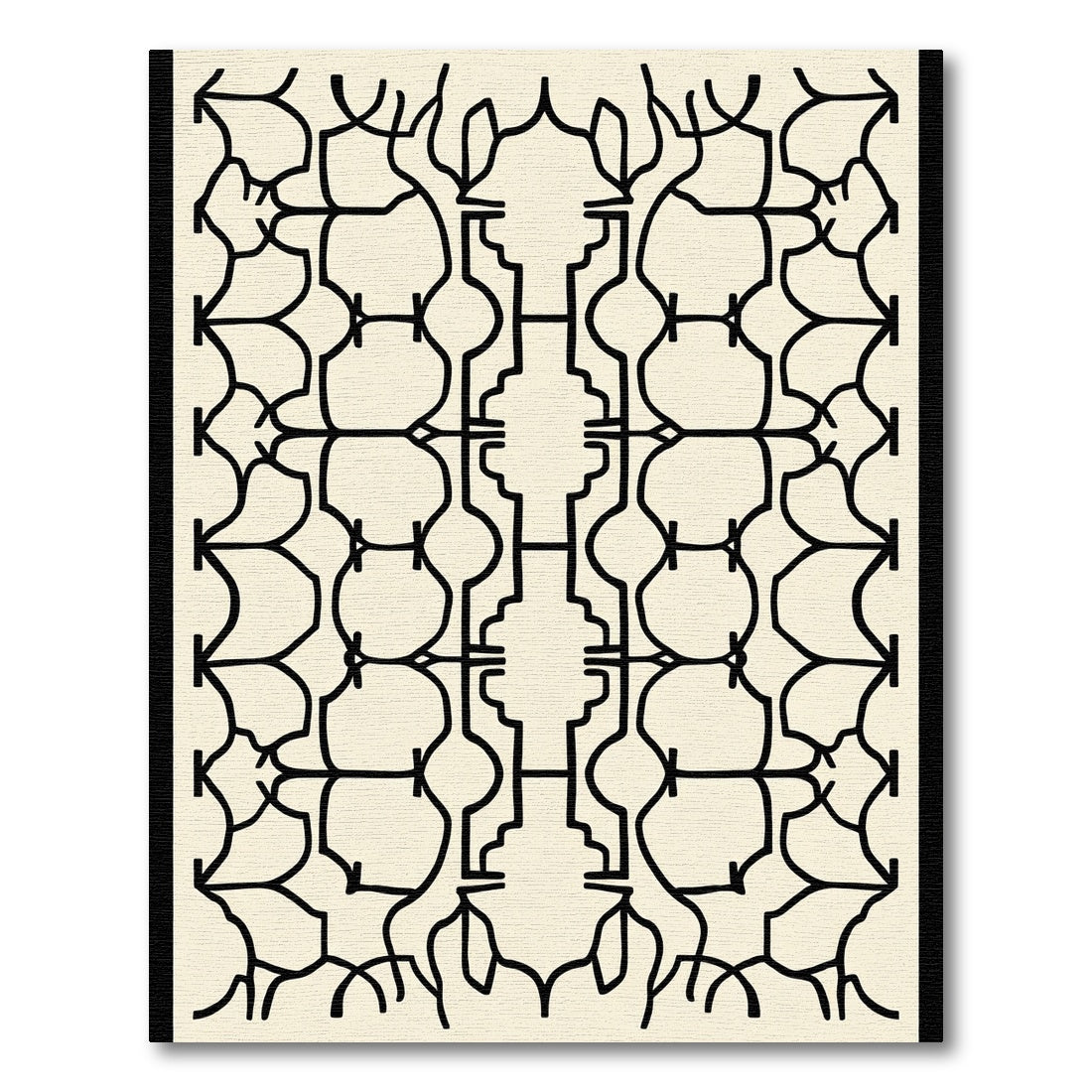 Cream Black Lattice Arch Rug