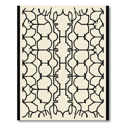 Cream Black Lattice Arch Rug