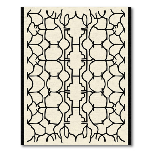 Cream Black Lattice Arch Rug