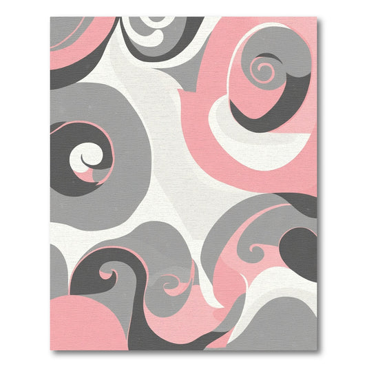 Soft Pink Gray Swirl Abstract Rug