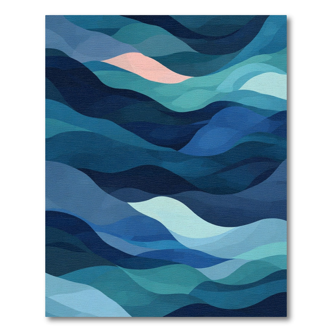 Oceanic Waves Blend Blue Teal Rug