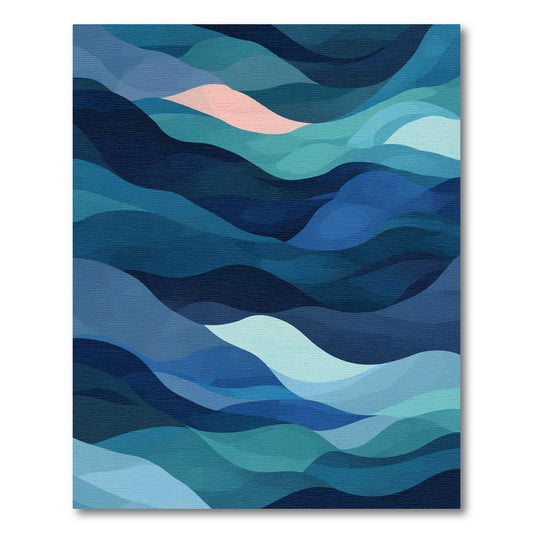 Oceanic Waves Blend Blue Teal Rug