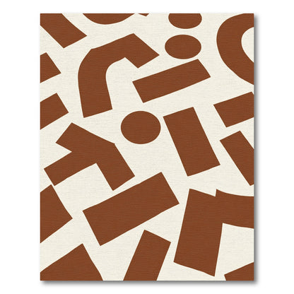 Abstract Terracotta Geometric Shapes Rug