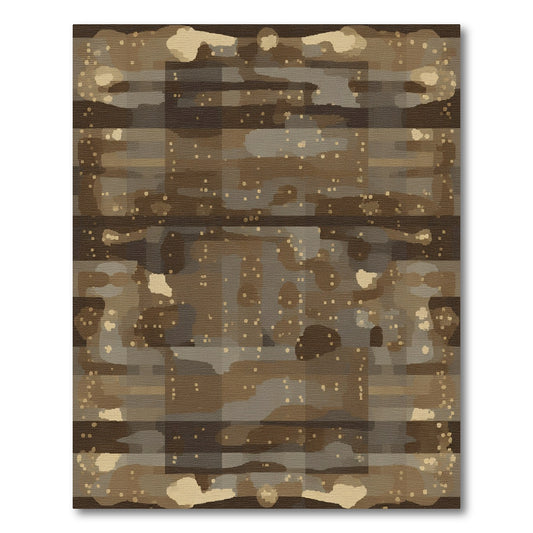 Rustic Earthy Tone Scattered Dot Rug