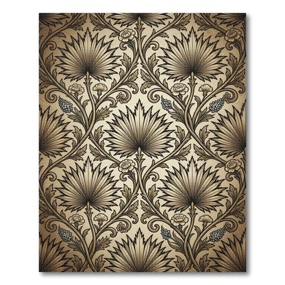 Art Nouveau Palm Leaf Floral Rug
