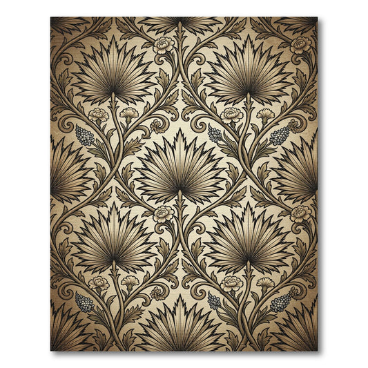 Art Nouveau Palm Leaf Floral Rug