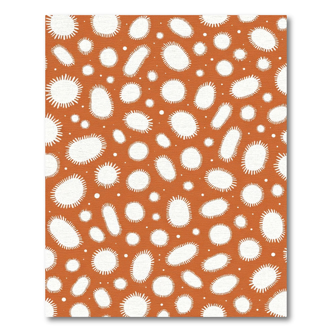 Orange White Spiky Ovals Scatter Rug