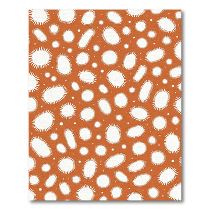 Orange White Spiky Ovals Scatter Rug