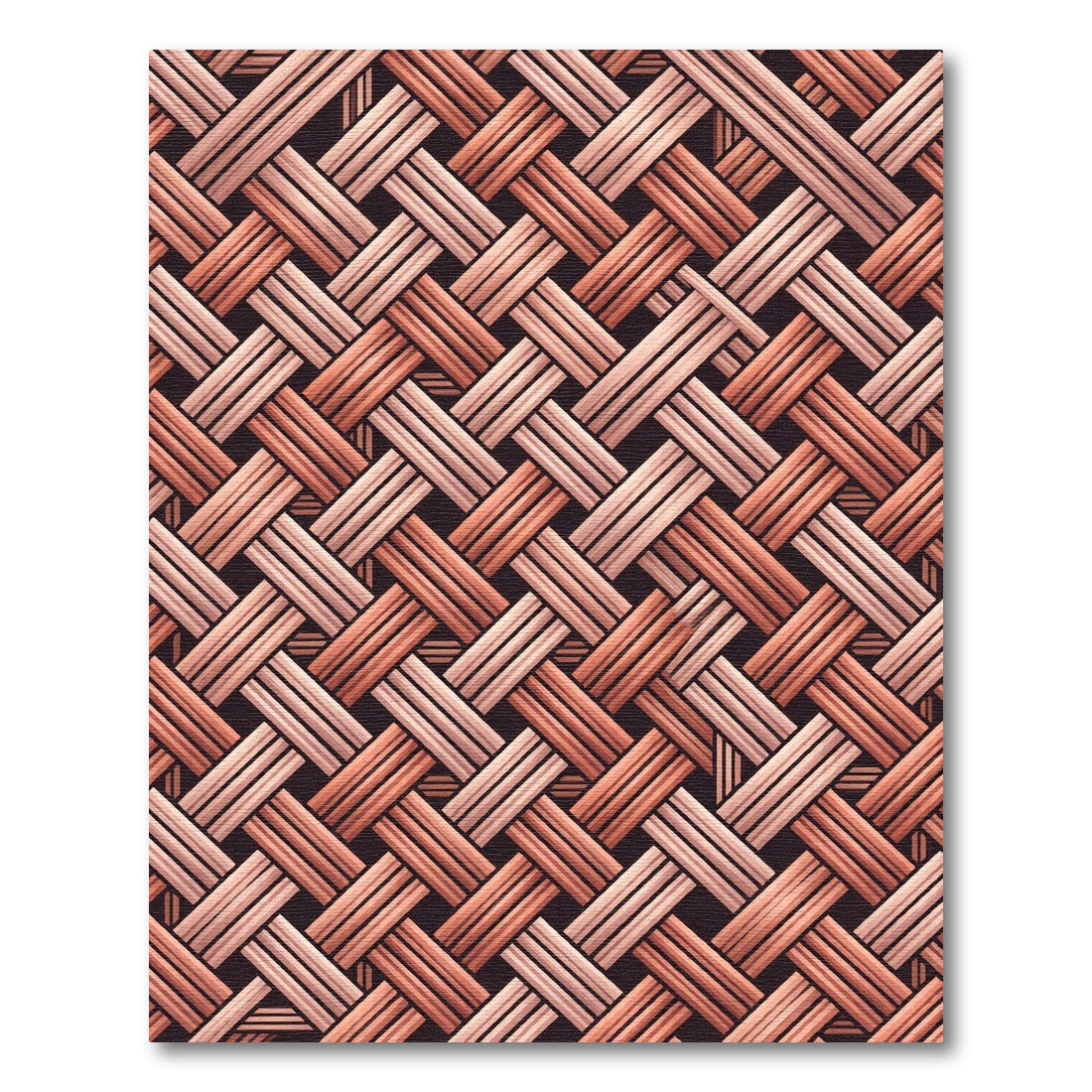 Woven Terracotta Diagonal Weave Rug