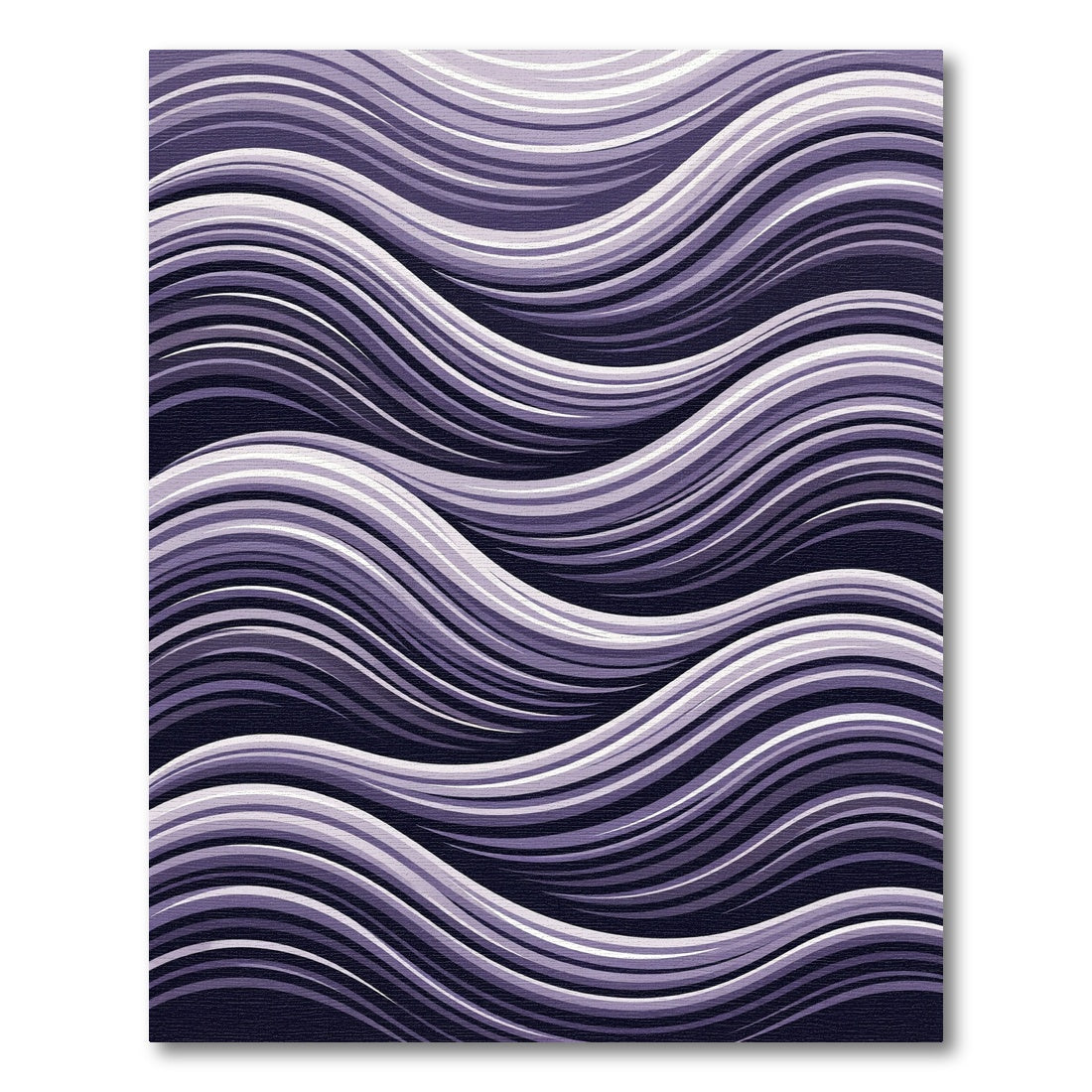 Deep Purple Wavy Stripe Overlap Rug