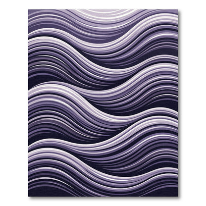 Deep Purple Wavy Stripe Overlap Rug
