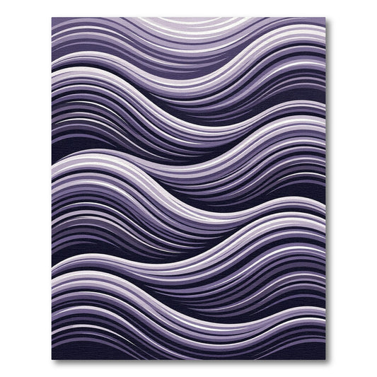 Deep Purple Wavy Stripe Overlap Rug