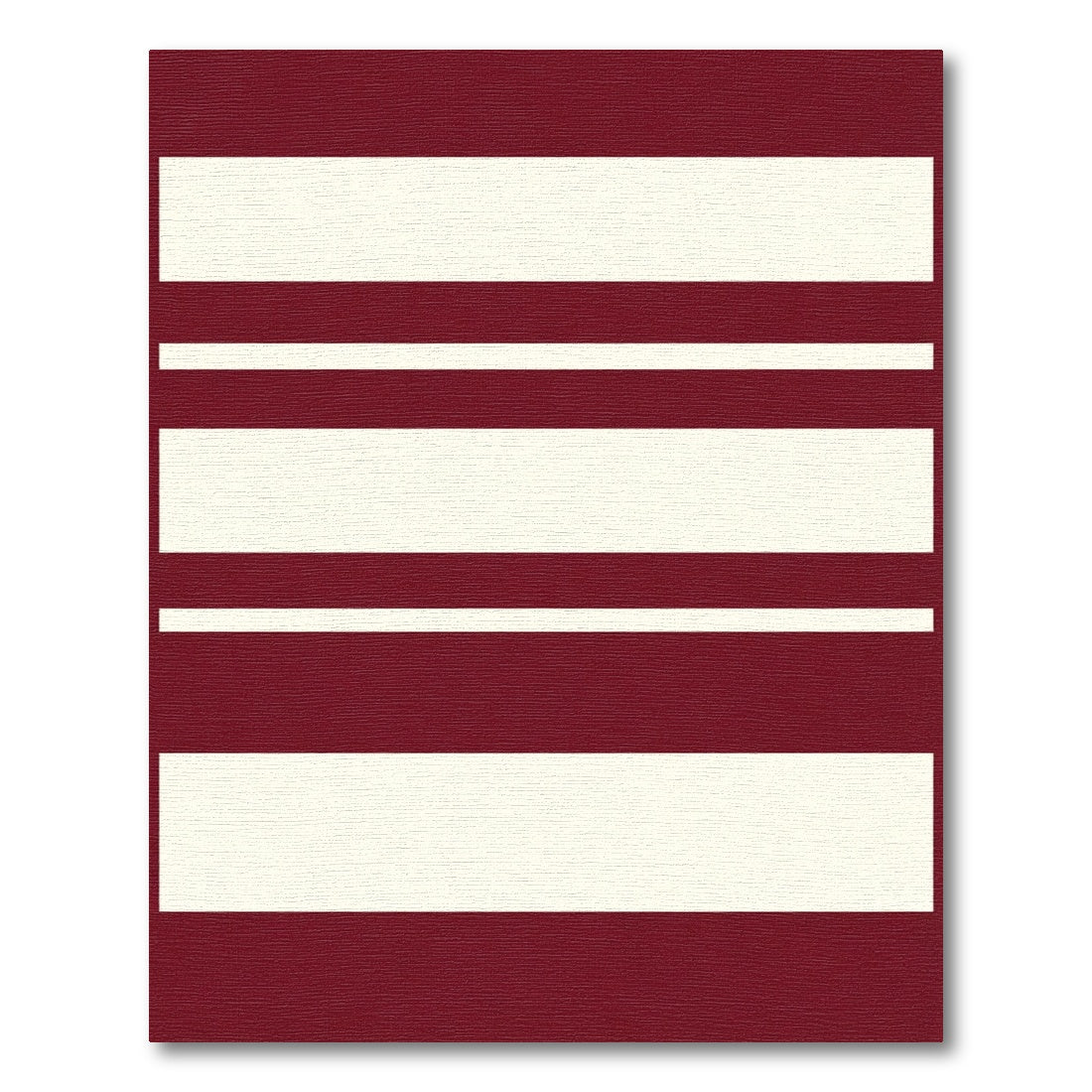 Bold Crimson Off White Stripe Rug