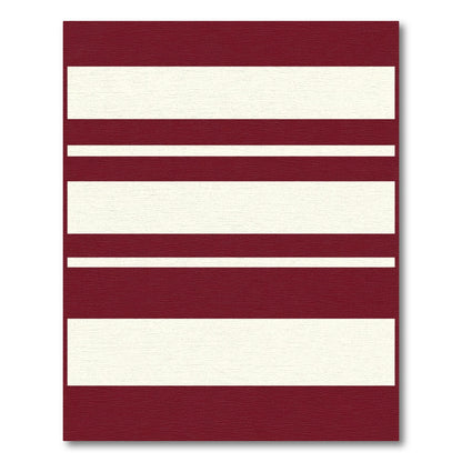 Bold Crimson Off White Stripe Rug