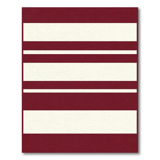 Bold Crimson Off White Stripe Rug