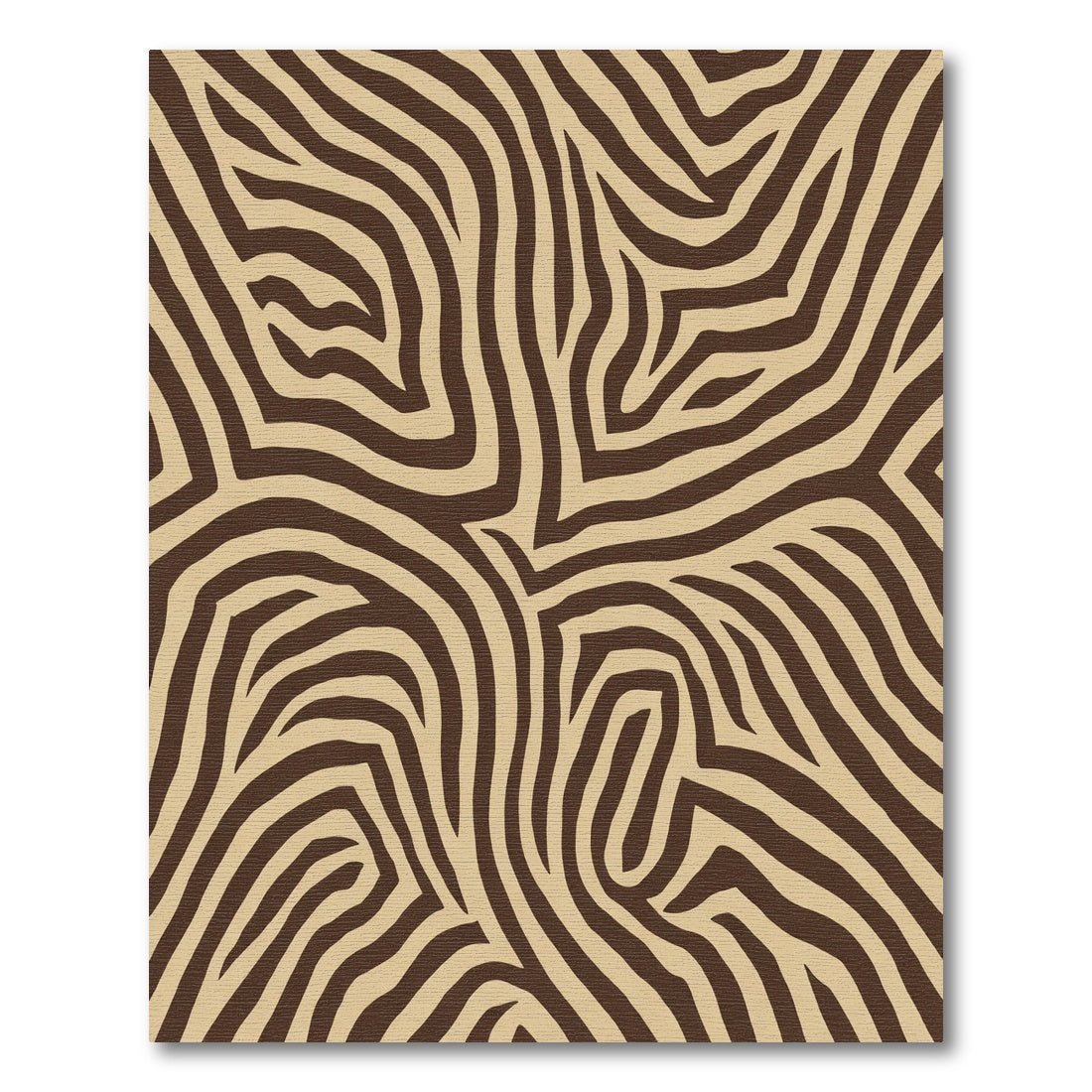 Brown Cream Animal Print Stripes Rug