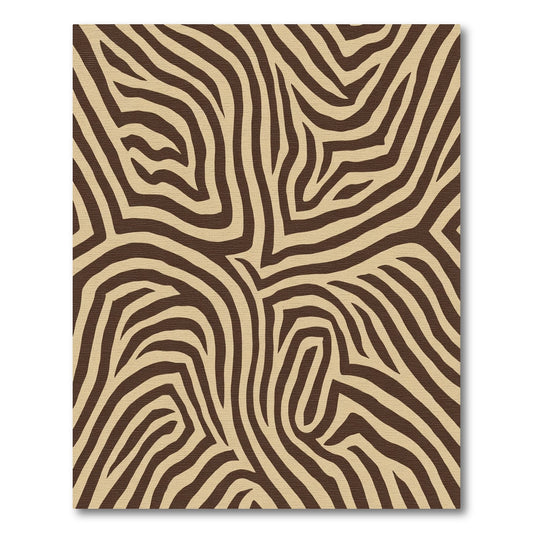 Brown Cream Animal Print Stripes Rug