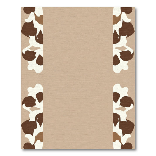 Brown White Spotted Organic Border Rug